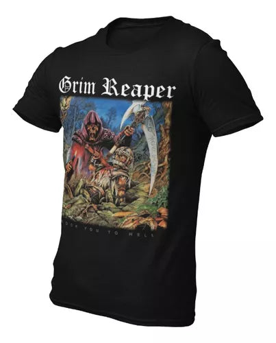 Playera Camiseta Grim Reaper Rock You To Hell
