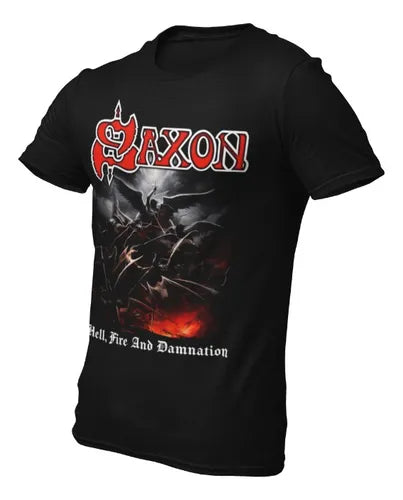 Playera Camiseta Saxon Hell Fire And Damnation
