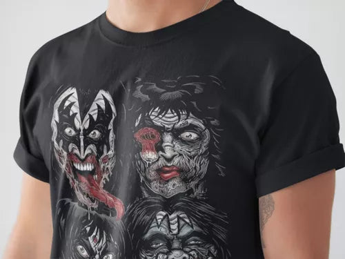 Playera Camiseta Kiss Zombies
