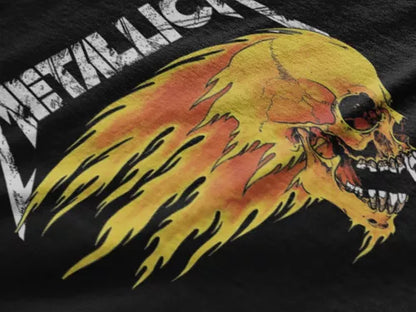 Playera Camiseta Metallica Flaming Skull