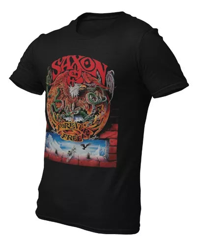 Playera Camiseta Saxon Forever Free